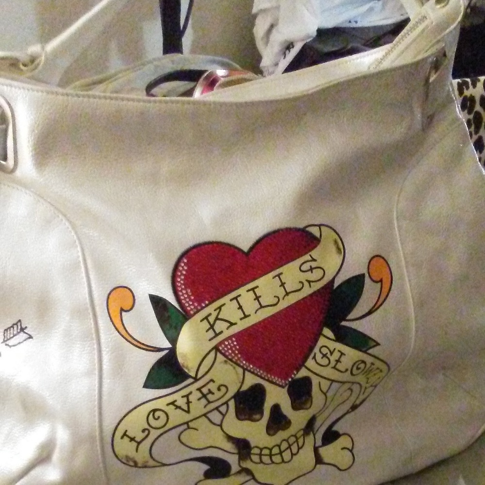 White Ed Hardy tote bag